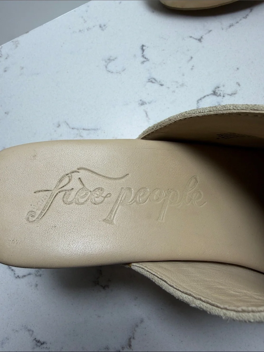 Free People Taupe Suede Wedge Mule Clogs